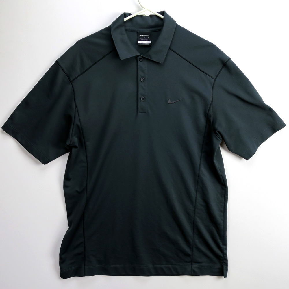 Nike Golf Dri-FIT Polo Mens Large Gray Micro Mesh Performance Shirt